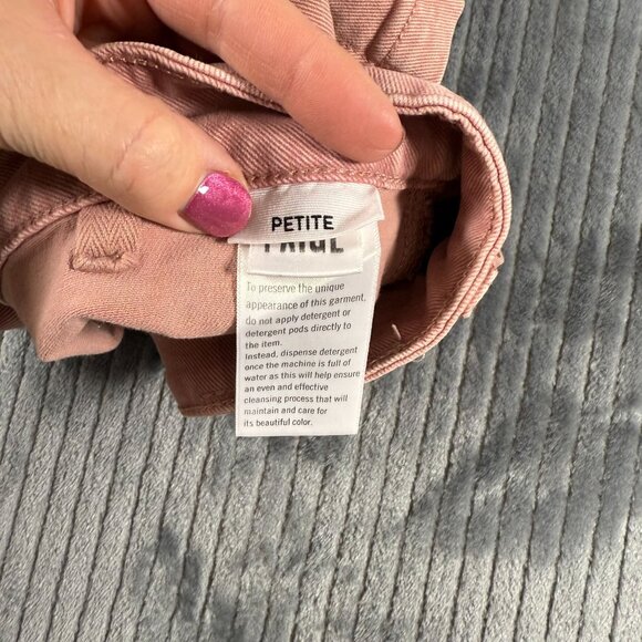 Paige Anessa High Rise WIde Leg Rose Blush Womens 29 Petite Pink Button Fly - Picture 6 of 11